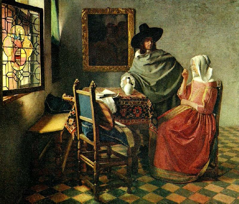 Jan Vermeer vinprovet France oil painting art